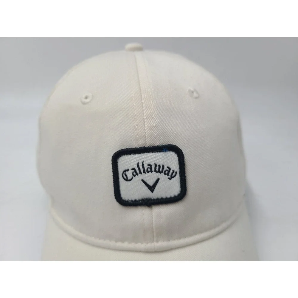 Callaway Golf Flex Fitted S-M Hat Cap Polyester Blend Casual Dad Men Women White